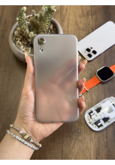 Apple iPhone Xr Uyumlu Süper İnce Mat Ultra Thin Silikon Kılıf Gri