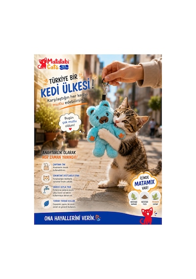 Matamıx Bady Peluş Kedi Oyuncağı,dayanıklı,kediler İçin Eğlenceli Oyuncak Matatabi,catnip Kedi Nanesi İçerir