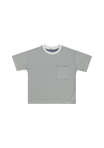 Civil Boys Karyoka Dikişli Cepli 6-9 Yaş Tişört - Mavi Açık İndigo