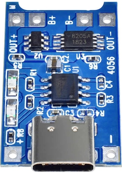 Robizstore TP4056 Korumalı Lityum Pil Şarj Devresi Type C Usb Batarya