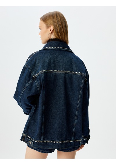 Koton Taşlı Cep Detaylı Klasik Yaka Düğmeli Oversize Kot Ceket Koyu İndigo 5wal50052md Dark Indigo İndigo Koton Taşlı Cep Detaylı Klasik Yaka Düğmeli Oversize Kot Ceket Koyu İndigo 5wal50052md Dark Indigo İndigo