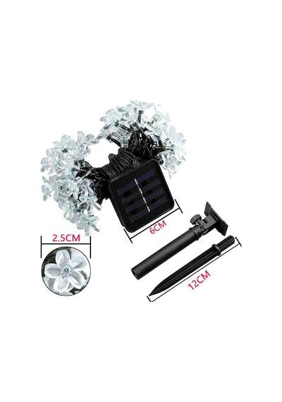 Ally 7m 50 Kiraz Çiçeği Solar Güneş Enerjili Dış Bahçe Aydınlatm