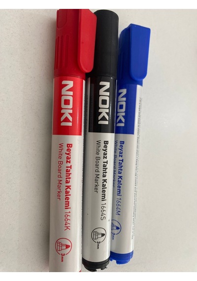 Nokı 3 Renk Dolumlu Beyaz Tahta Kalemi Siyah-mavi-kırmızı