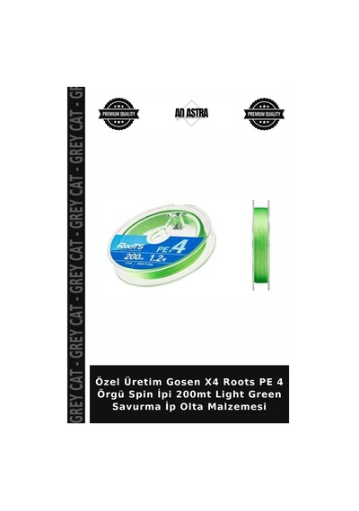 Özel Üretim Gosen X4 Roots Pe 4 Örgü Spin İpi 200mt Light Green Savurma İp Olta Malzemesi 1.0 PE