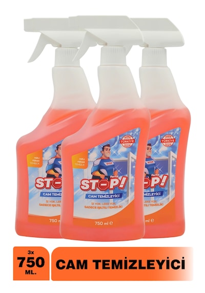 Stop Forte 3 'lü Cam Temizleyici 750 Ml Sprey