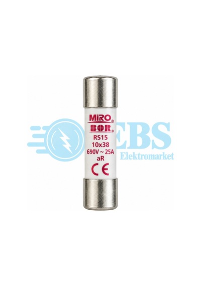 Rs15 690v 25a 10x38 Hızlı Porselen Sigorta 3'lü Paket