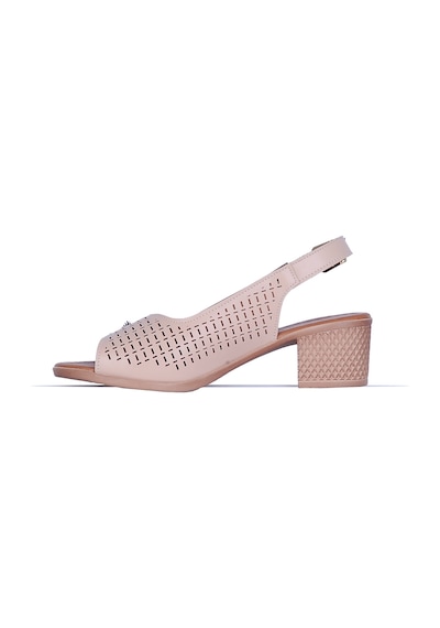 Moda Ayakkabı 549 Kadın 5cm Topuklu Sandalet Ayakkabı Krem