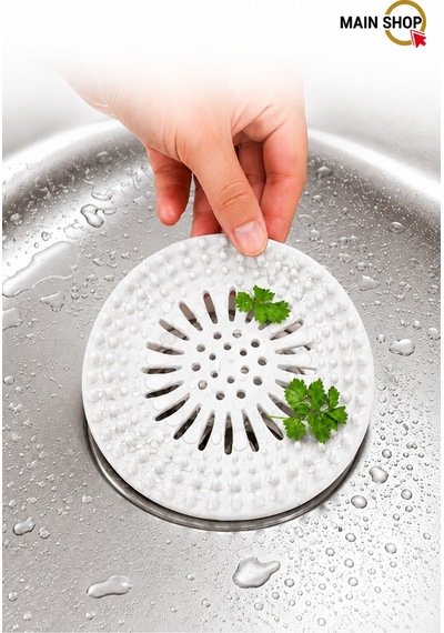 Mainshop 1 Adet Beyaz Silikon Lavabo Ve Küvet Tıkacı Yuvarlak Süzgeç Banyo Tıpa Banyo Süzgeç M-140