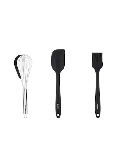 TANTİTONİ FÜME RENKLİ 3LÜ SİLİKON SPATULA,FIRÇA VE ÇIRPICI SETİ Çok Renkli