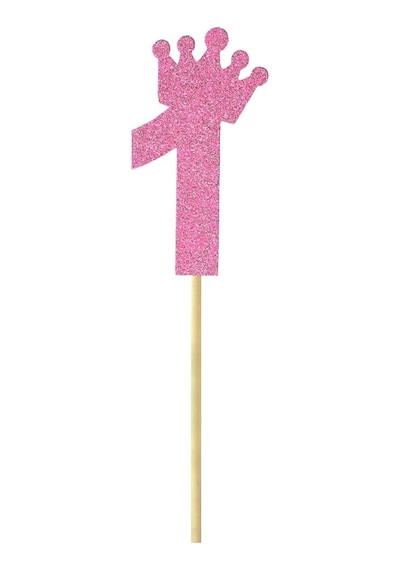 Eva Simli Rakam Pasta Süsü. 19cm x 7.5cm - 1 Adet Pembe 0