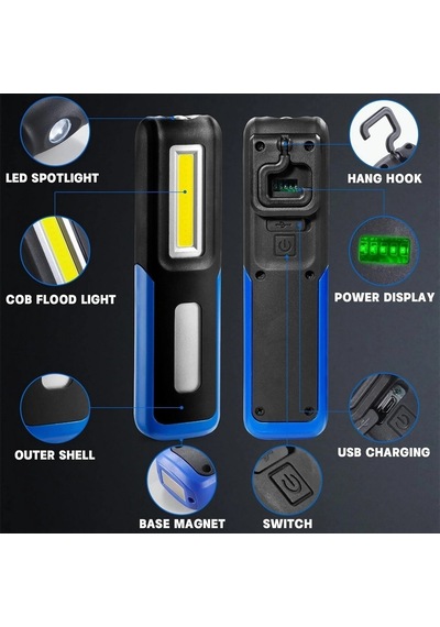 Hubrendy Kargo Lightingx Lx-028 Cob Led Mıknatıslı Çalışma Lambası Tamirci Feneri