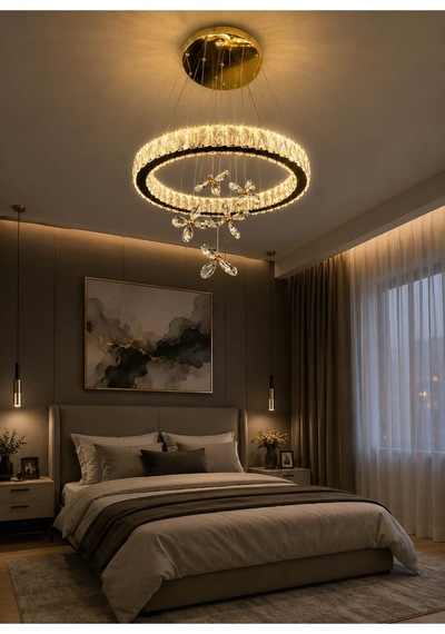 Florenza Modern Sarkıt Taşlı Ledli Avize Çok Renkli