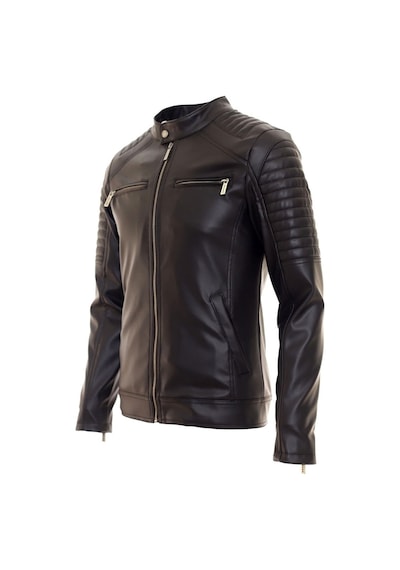 Oliggopol Erkek Siyah İç Cepli Slim Fit Spor Deri Ceket Cm Siyah