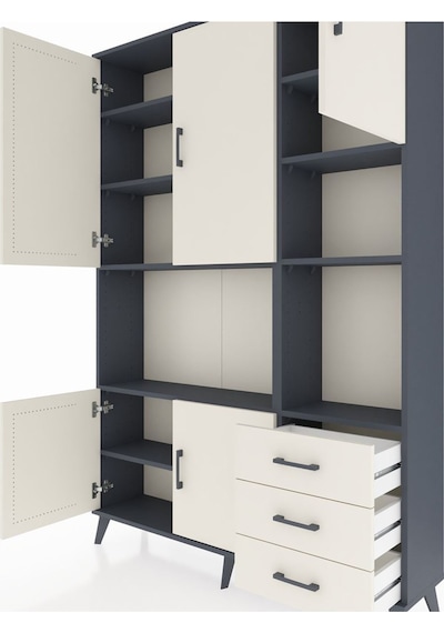 Arges Dolap 9 Raflı 3 Çekmeceli 5 Kapaklı 132x30x195 Antrasit-aytaşı/aytaşı Aytası/aytası Arges Dolap 9 Raflı 3 Çekmeceli 5 Kapaklı 132x30x195 Antrasit-aytaşı/aytaşı Aytası/aytası