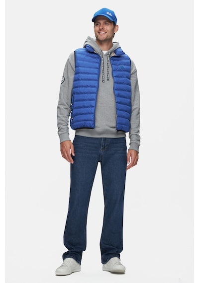 Ucla Blume Mavi Fermuarlı Ve Cepli Polyester Standard Fit Erkek Yelek Mavi