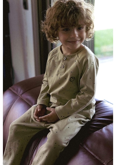 Littlegusto Little Gusto Bebek Pijama Takımı Cosmos Haki Organik Pamuk Çok Renkli