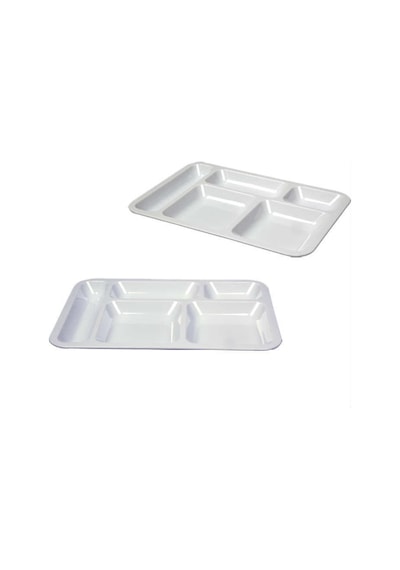 Polikarbon Self Servis Tabağı Plastik 5 Bölmeli Tabldot