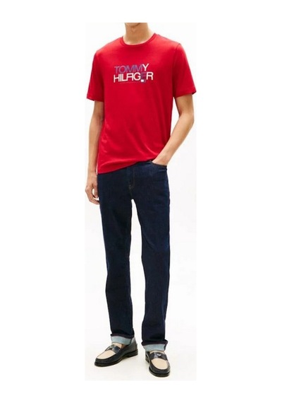 Tommy Hilfiger Mw0mw42369 Brand Love Big Text Erkek Tişört Kırmızı