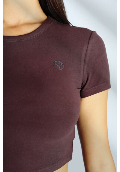 Kadın Organik Kumaş Bisiklet Yaka Vücuda Oturan Slim Fit Atlet Bluz Kahverengi Kadın Organik Kumaş Bisiklet Yaka Vücuda Oturan Slim Fit Atlet Bluz Kahverengi