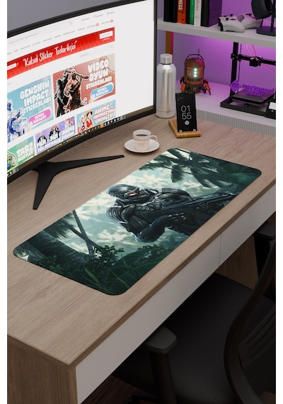 Crysis Kaymaz Dikişli Kauçuk Oyuncu Mousepad V2 - 70x30 Xl Gaming Mouse Pad Fare Altlığı
