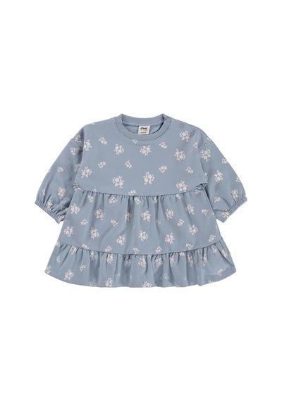 Civil Baby Çiçek Empirme Basic 6-18 Ay Elbise - Mavi Soft Mavi