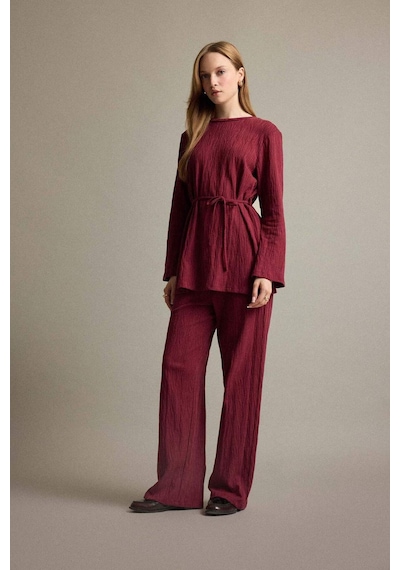 Defacto Wide Leg Geniş Paça Pantolon F6368ax25aubr115 Bordo