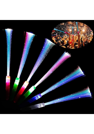 2 ADET LED IŞIKLI ÇUBUK FİBER OPTİK ÇUBUK PÜSKÜLLÜ ÇUBUK PARTİ IŞIKLARI KONSER IŞIKLARI RENKLİ PİLLİ LED IŞIK
