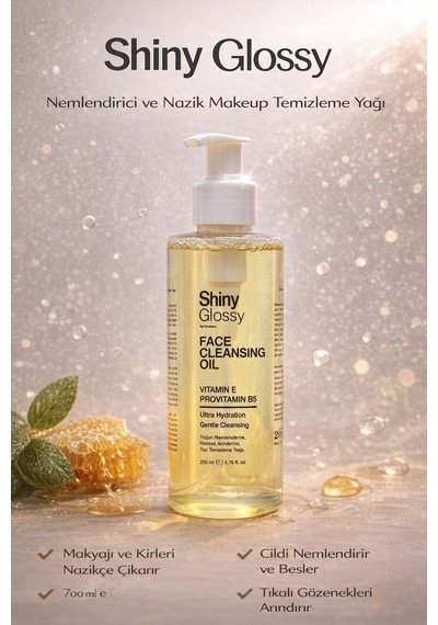 Shiny Glossy Shiny Glossy Yüz Temizleme Yağı 200 ML + Aha-Bha Peeling Etkili Serum 30 ML