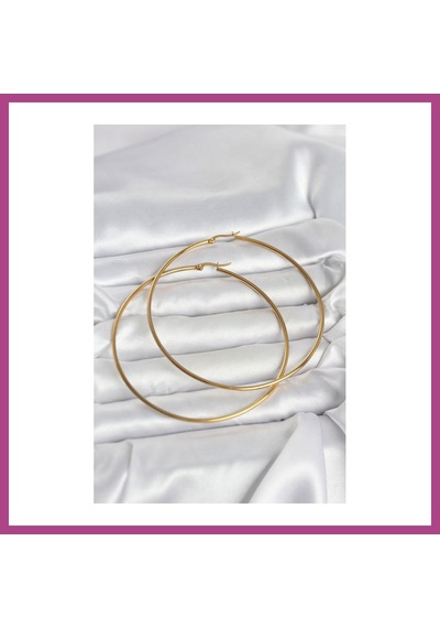 Gees Global 316l Çelik Gold Renk 80 Mm Kadın Halka Küpe Gbzs