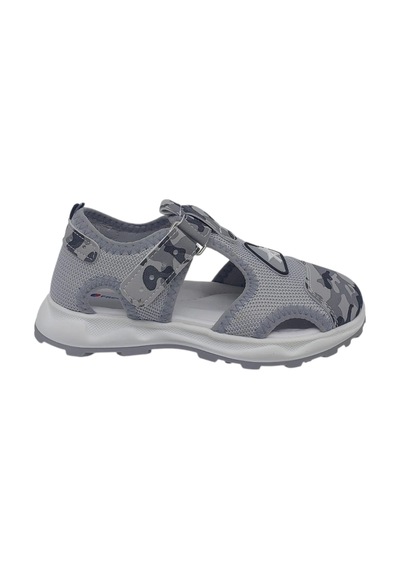 Zerhan Fre Balance 042 Erkek Çocuk Gri Kamuflaj Cırtlı Sandalet
