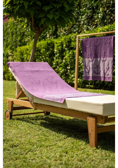 Menderes Home Cotton Collection Bukle Plaj Havlusu Çapa Mor