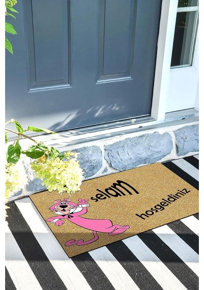 Pink Panter Kapı Önü Paspası Dekoratif Kapı Paspası Dış Mekân Paspas Ev İçi Paspası 45x70cm Diğer