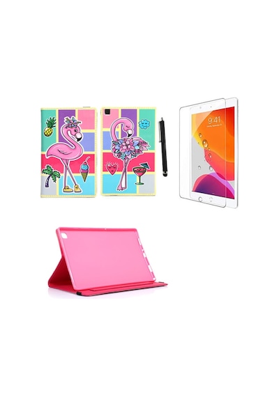 Apple Ipad Mini 5 Uyumlu Kılıf 2019 A2133 A2124 A2125 A2126 Kabartma Resimli+ Ekran Koruyucu + Kalem Kapaklı Kılıf