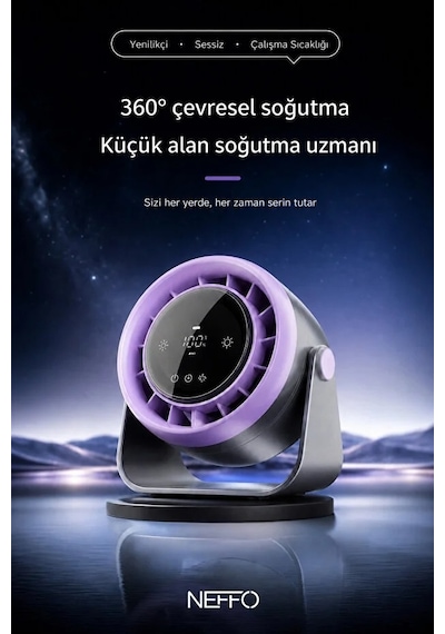 Usb Şarjlı Fan Ayarlanabilir Hızlı Taşınabilir Mini Vantilatör, Sessiz Güçlü Soğutucu Fan