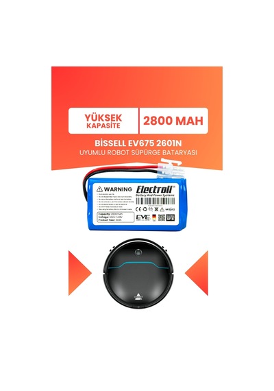 Bissell Ev675 2601n Uyumlu Batarya Yüksek Kapasite 2800mah Pil Robot Süpürge Bataryası Değişimi