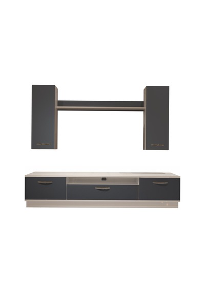 Decoraktiv Trio 5d Mdf Tv Ünitesi Tv Sehpası Beyaz - Antrasit