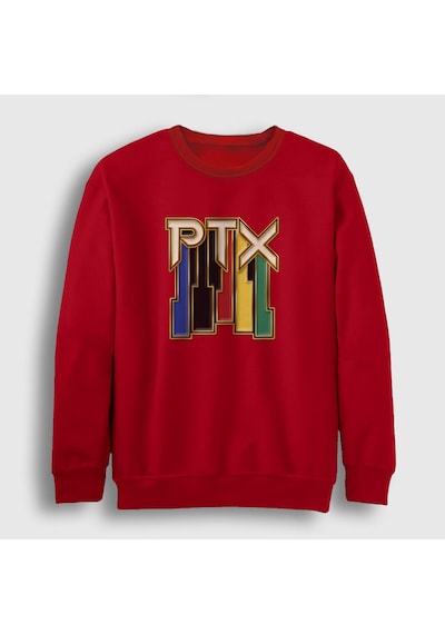 Presmono Unisex Vintage Pentatonix Sweatshirt Kırmızı