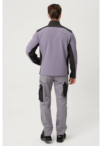 Allium Softshell Mont Suya Dayanıklı Rüzgar Kesici İç Astarlı Gri-siyah