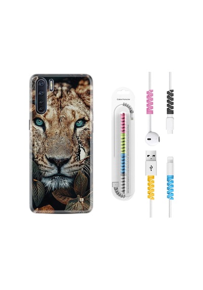 Oppo A91 Kılıf Kablo Koruyuculu Flowers Leon 2 1342
