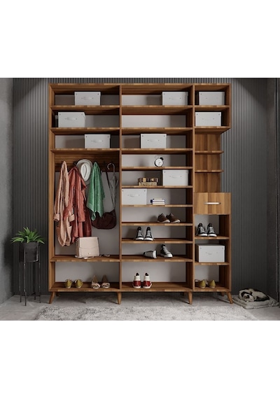 Açelya Portmanto Vestiyer Ceviz175cm M10