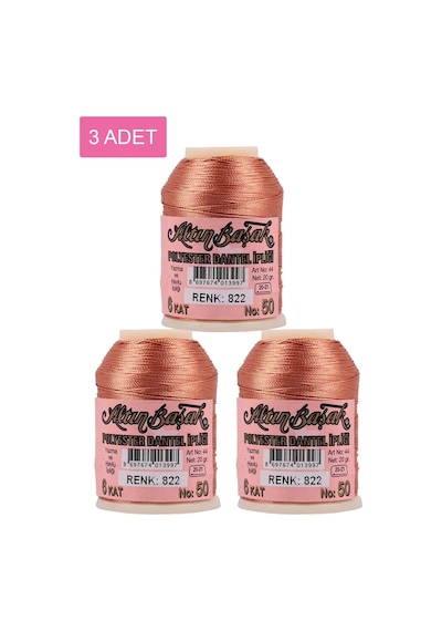 3 Adet Altınbaşak Oya Ve Dantel İpi 20 Gr - Royaleks - No: 822
