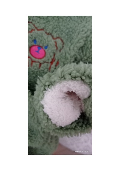 Azra Peluş Ayıcıklı Mont Yeşil