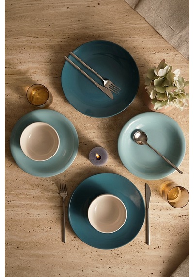 Keramika Blue Mix Yemek Takımı 6 Parça 2 Kişilik 031-413-420 Mavi