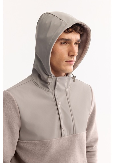 Avva Erkek Gri Kapüşonlu Soft Touch Polar Regular Fit Sweatshirt A52y1268