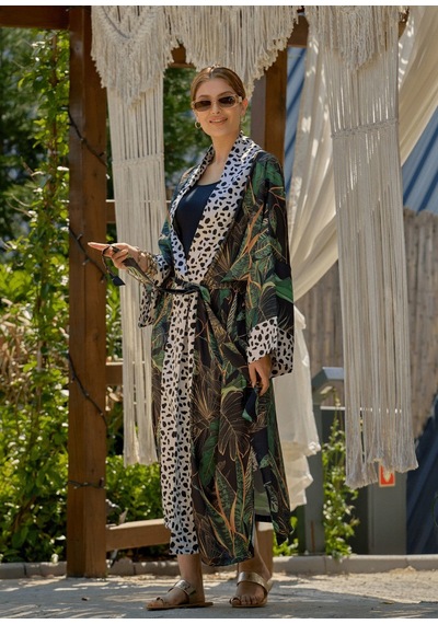 Mayovera Kimono Kaplan Tasarım Çok Renkli