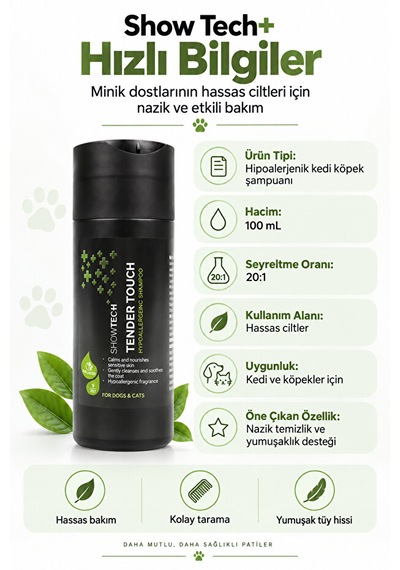 Showtech Tender Touch 20:1 Konsantre Köpek Ve Kedi Şampuanı 100 Ml
