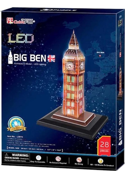 Mey İthalat Cubic Fun 28 Parça 3d Puzzle Big Ben Saat Kulesi
