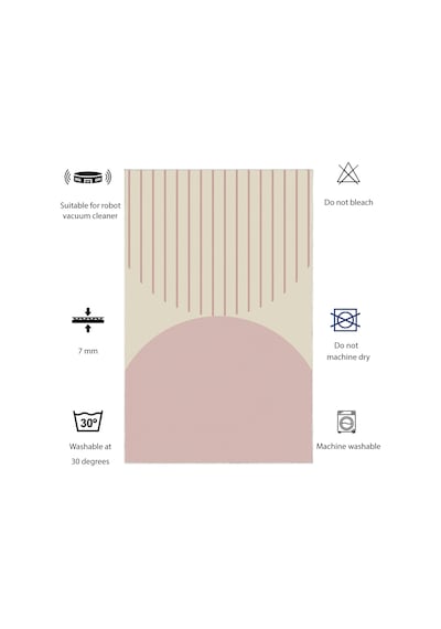 Dijital Kaymaz Yıkanabilir Banyo Mutfak Salon Paspas Halısı Trend Modern Al4004 Pembe