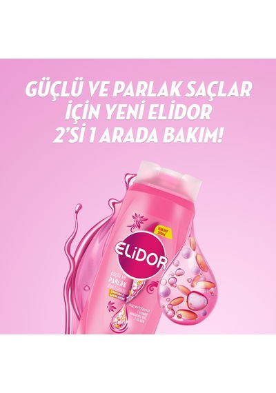 Elidor Güçlü ve Parlak 2'si 1 Arada Şampuan&Bakım Kremi 500ML x4
