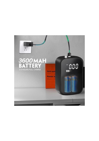 Tr Şarjlı Lastik Şişirme Kompresörü, 150 Psı Güçlü Hava Şişirme, 3600 Mah Yüksek Batarya Kapasitesi, 3 Farkl